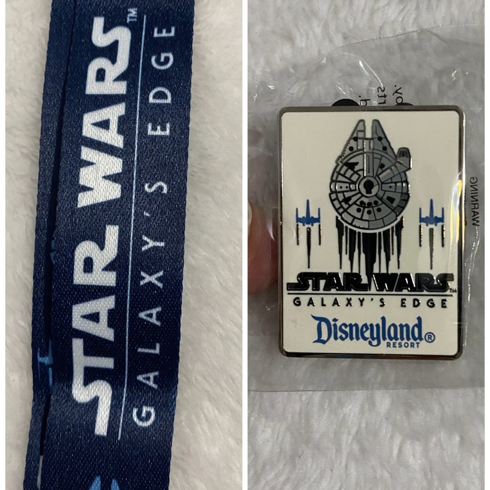 NEW Disneyland Resort Star Wars Galaxy’s Edge Millenium Falcon Lanyard & Pin Set